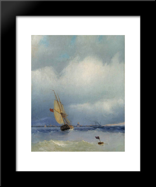 Neva 20x24 Black Modern Wood Framed Art Print Poster by Aivazovsky, Ivan