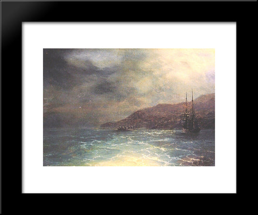 Nocturnal Voyage 20x24 Black Modern Wood Framed Art Print Poster by Aivazovsky, Ivan