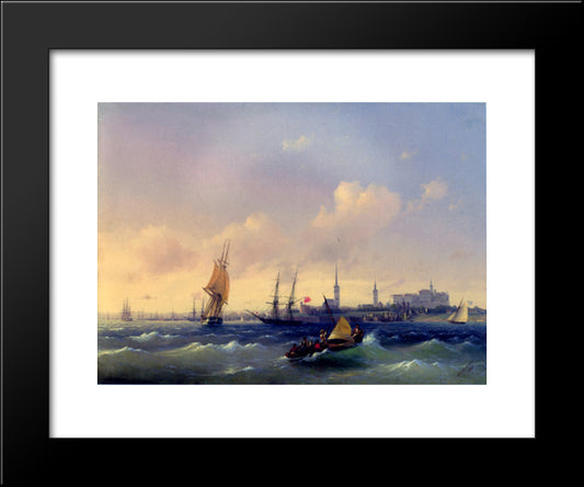 Reval 20x24 Black Modern Wood Framed Art Print Poster by Aivazovsky, Ivan