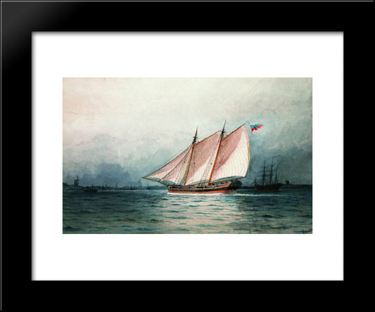 Sailing Ship 20x24 Black Modern Wood Framed Art Print Poster by Aivazovsky, Ivan