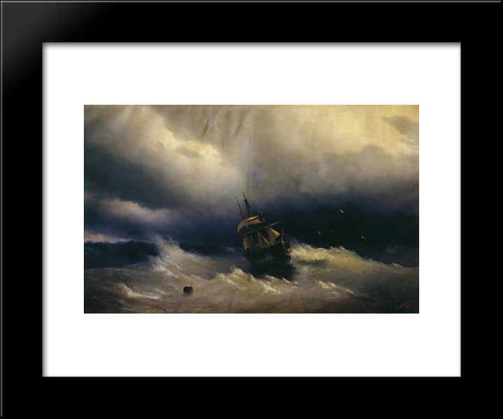 Sea 20x24 Black Modern Wood Framed Art Print Poster by Aivazovsky, Ivan