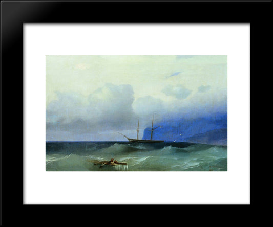 Sea 20x24 Black Modern Wood Framed Art Print Poster by Aivazovsky, Ivan