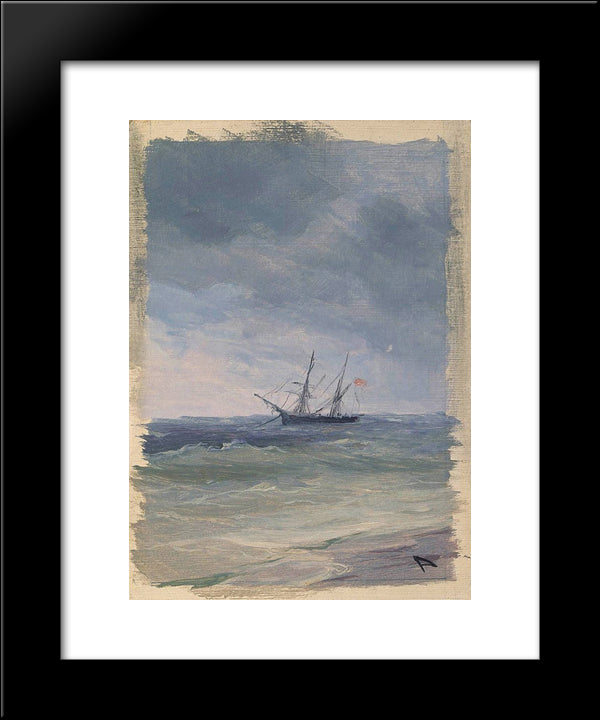 Sea 20x24 Black Modern Wood Framed Art Print Poster by Aivazovsky, Ivan