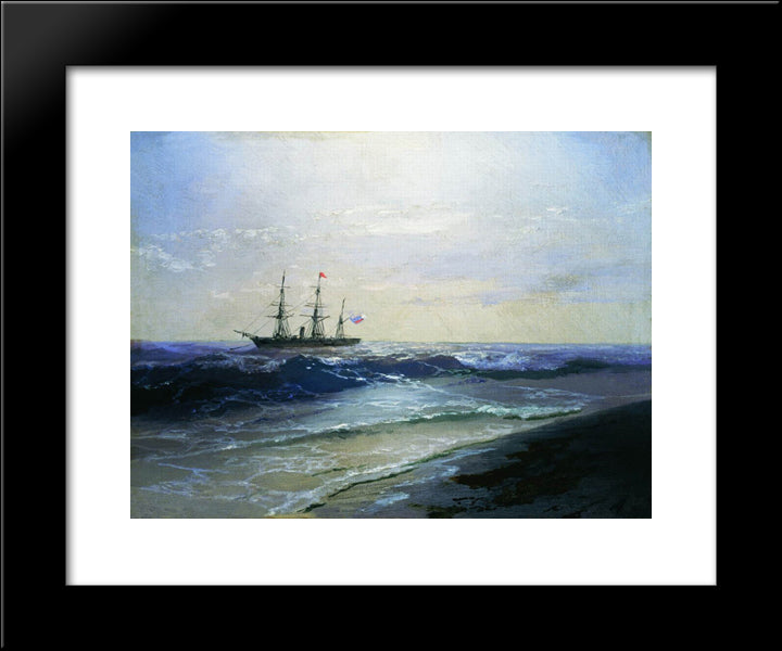 Sea. Sunny Day 20x24 Black Modern Wood Framed Art Print Poster by Aivazovsky, Ivan