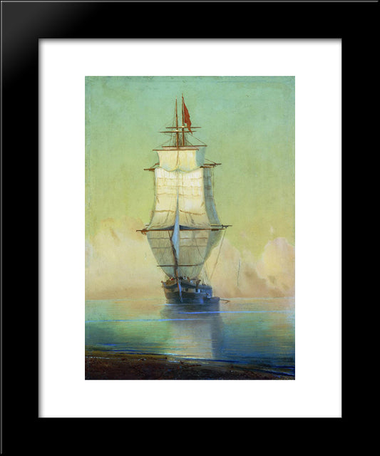 Ship 20x24 Black Modern Wood Framed Art Print Poster by Aivazovsky, Ivan