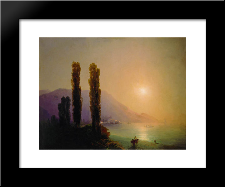 Sunrise On The Coast Of Yalta 20x24 Black Modern Wood Framed Art Print Poster by Aivazovsky, Ivan