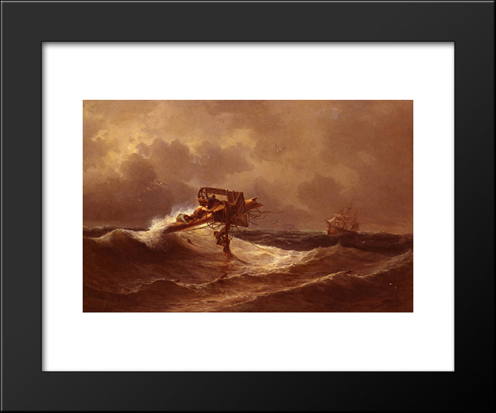 The Rescue 20x24 Black Modern Wood Framed Art Print Poster by Aivazovsky, Ivan