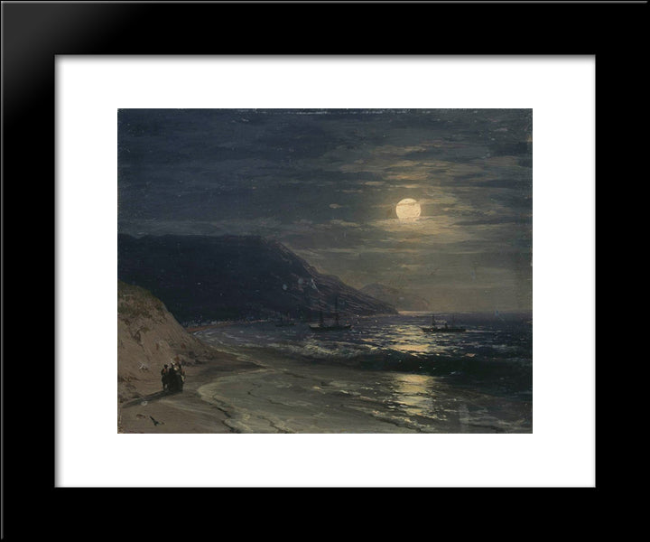 Yalta. The Mountains At Night 20x24 Black Modern Wood Framed Art Print Poster by Aivazovsky, Ivan