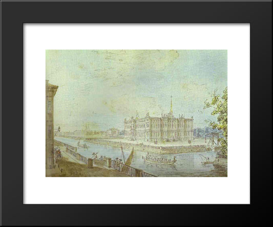 View Of Saint Michael'S Castle 20x24 Black Modern Wood Framed Art Print Poster by Alekseyev, Fyodor