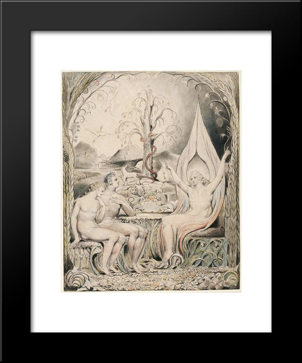 Illustration To Milton`S Paradise Lost 20x24 Black Modern Wood Framed Art Print Poster by Blake, William