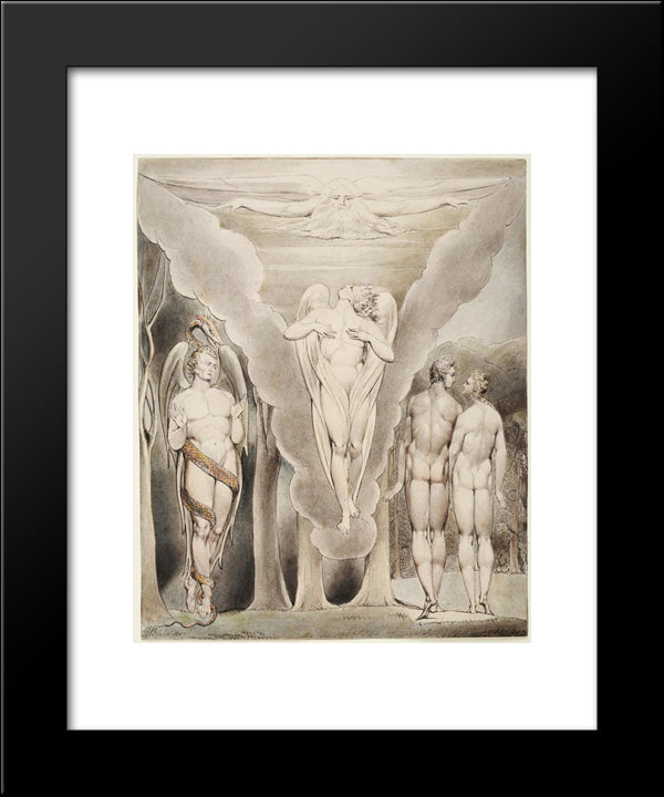 Illustration To Milton`S Paradise Lost 20x24 Black Modern Wood Framed Art Print Poster by Blake, William