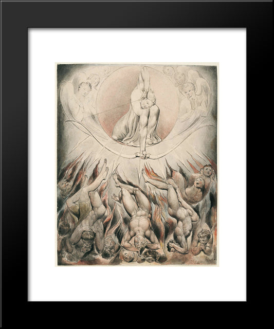 Illustration To Milton`S Paradise Lost 20x24 Black Modern Wood Framed Art Print Poster by Blake, William