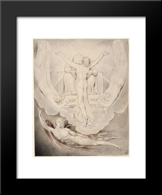 Illustration To Milton`S Paradise Lost 20x24 Black Modern Wood Framed Art Print Poster by Blake, William