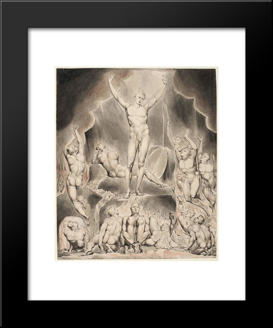 Illustration To Milton`S Paradise Lost 20x24 Black Modern Wood Framed Art Print Poster by Blake, William