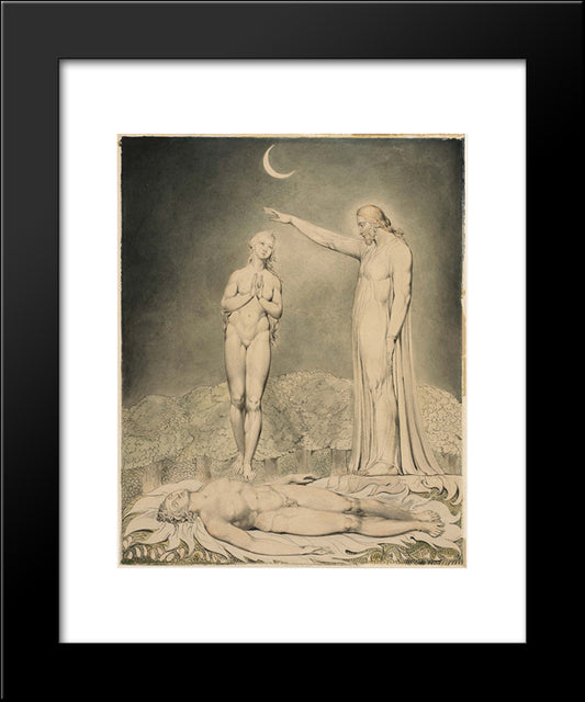 Illustration To Milton`S Paradise Lost 20x24 Black Modern Wood Framed Art Print Poster by Blake, William