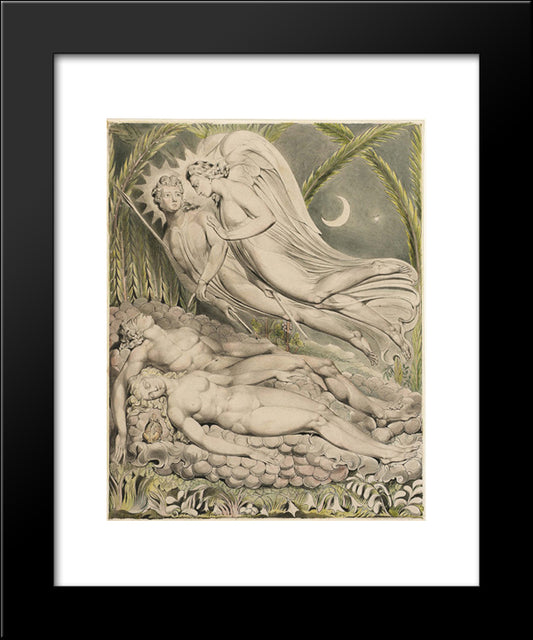 Illustration To Milton`S Paradise Lost 20x24 Black Modern Wood Framed Art Print Poster by Blake, William