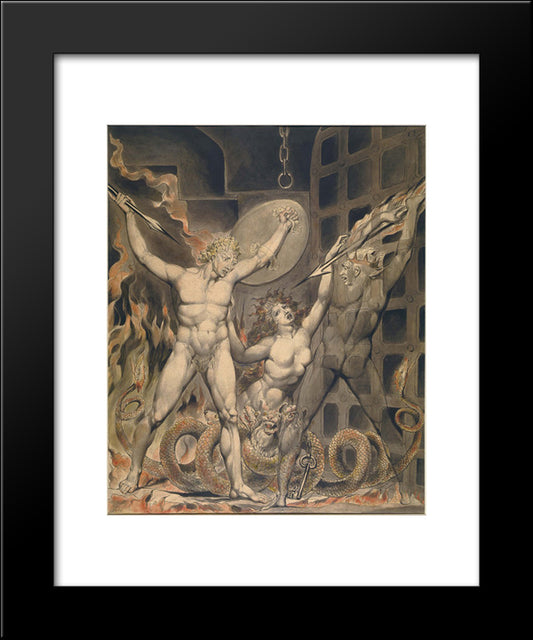 Illustration To Milton`S Paradise Lost 20x24 Black Modern Wood Framed Art Print Poster by Blake, William