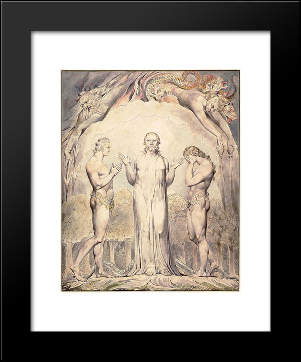 Illustration To Milton`S Paradise Lost 20x24 Black Modern Wood Framed Art Print Poster by Blake, William