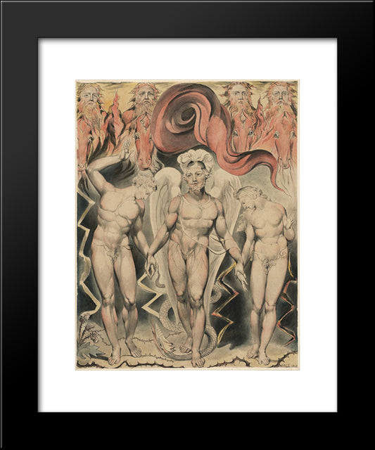 Illustration To Milton`S Paradise Lost 20x24 Black Modern Wood Framed Art Print Poster by Blake, William