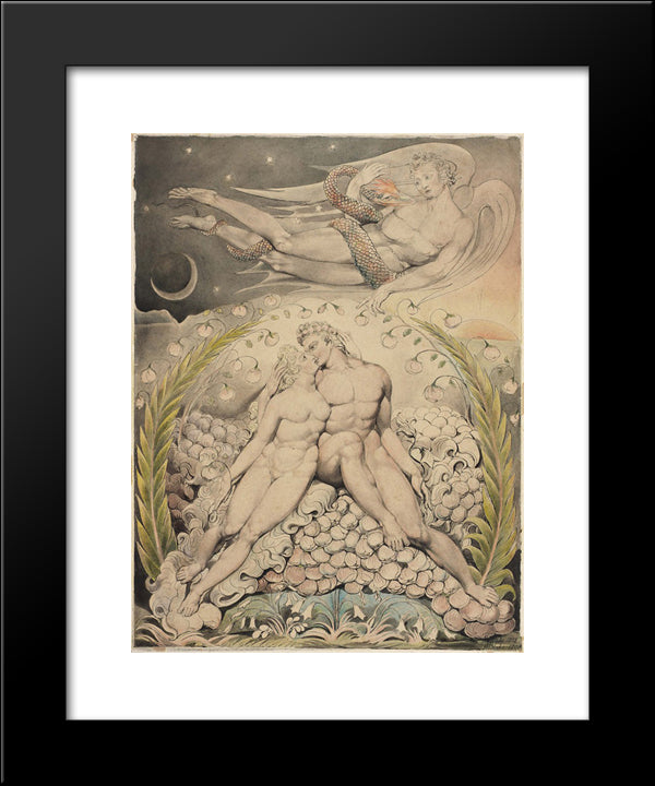 Illustration To Milton`S Paradise Lost 20x24 Black Modern Wood Framed Art Print Poster by Blake, William