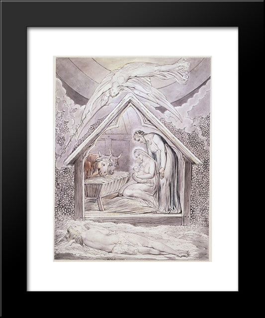 Illustration To Milton`S On The Morning Of Christ`S Nativity 20x24 Black Modern Wood Framed Art Print Poster by Blake, William