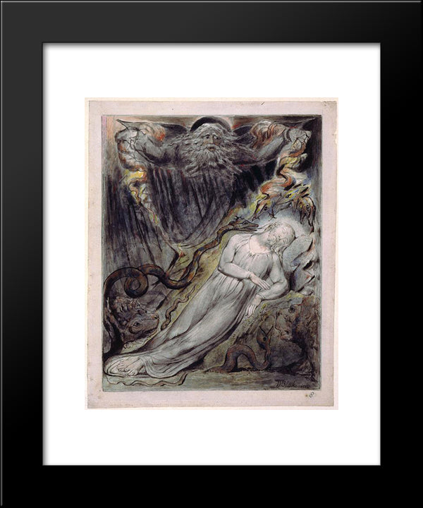 Illustration To Milton`S Comus 20x24 Black Modern Wood Framed Art Print Poster by Blake, William