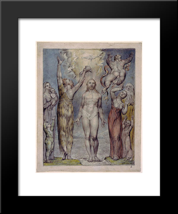 Illustration To Milton`S Comus 20x24 Black Modern Wood Framed Art Print Poster by Blake, William