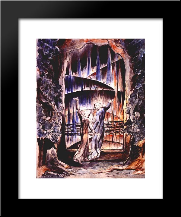 Illustration To Dante'S Divine Comedy 20x24 Black Modern Wood Framed Art Print Poster by Blake, William