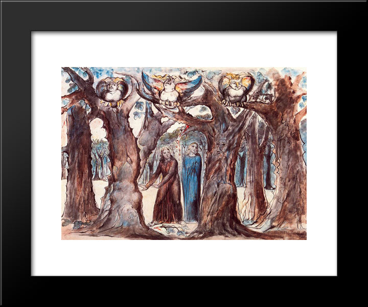 Illustration To Dante'S Divine Comedy, Hell 20x24 Black Modern Wood Framed Art Print Poster by Blake, William