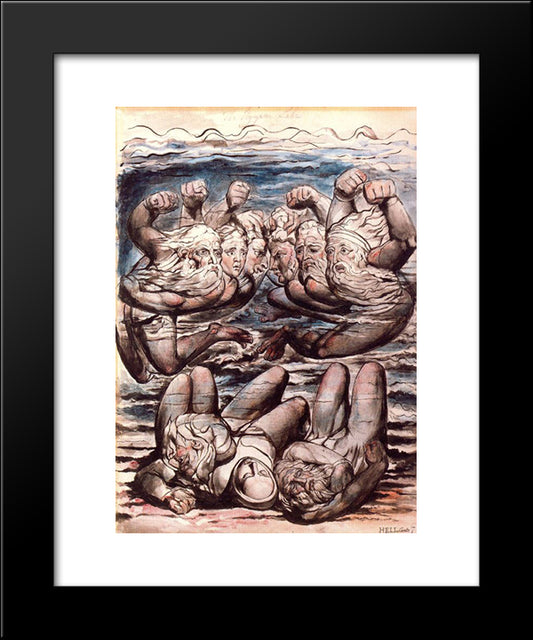 Illustration To Dante'S Divine Comedy, Hell 20x24 Black Modern Wood Framed Art Print Poster by Blake, William