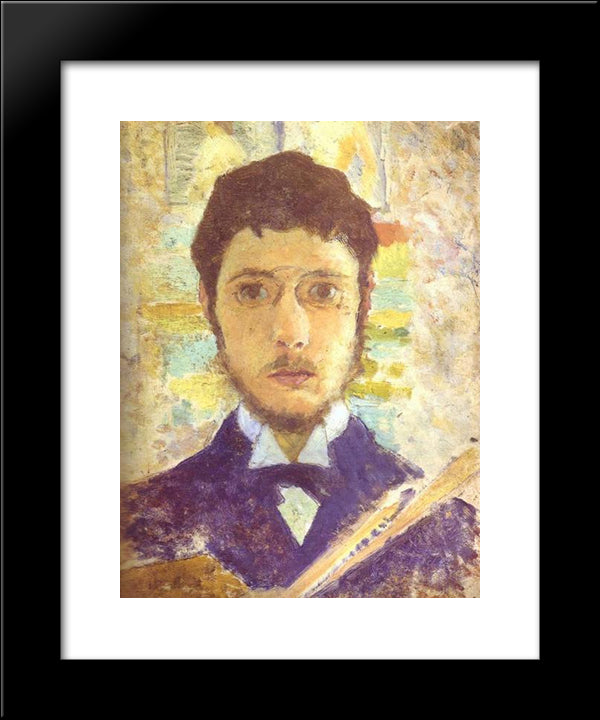 Self Portrait 20x24 Black Modern Wood Framed Art Print Poster by Bonnard, Pierre