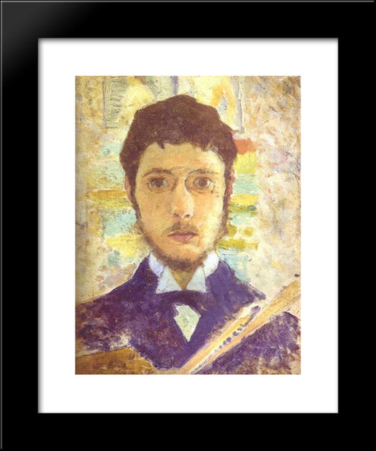 Self Portrait 20x24 Black Modern Wood Framed Art Print Poster by Bonnard, Pierre