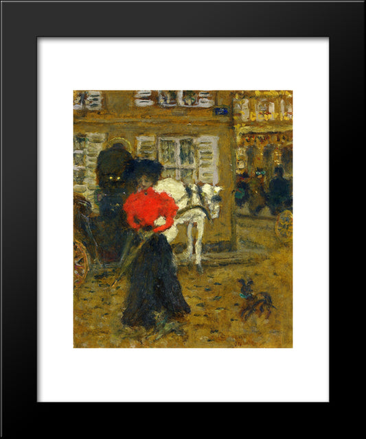 Woman On The Street 20x24 Black Modern Wood Framed Art Print Poster by Bonnard, Pierre