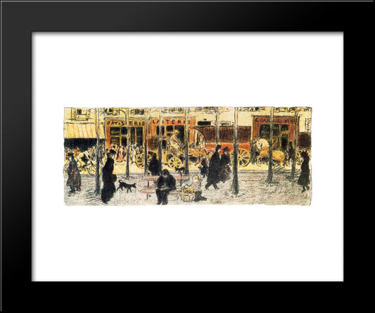 Parisian Boulevard 20x24 Black Modern Wood Framed Art Print Poster by Bonnard, Pierre