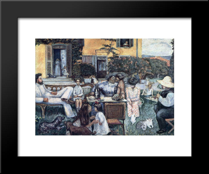 The Bourgeois Afternoon Or The Terrasse Family 20x24 Black Modern Wood Framed Art Print Poster by Bonnard, Pierre