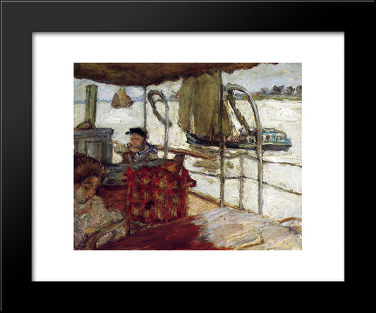 The Yacht 20x24 Black Modern Wood Framed Art Print Poster by Bonnard, Pierre