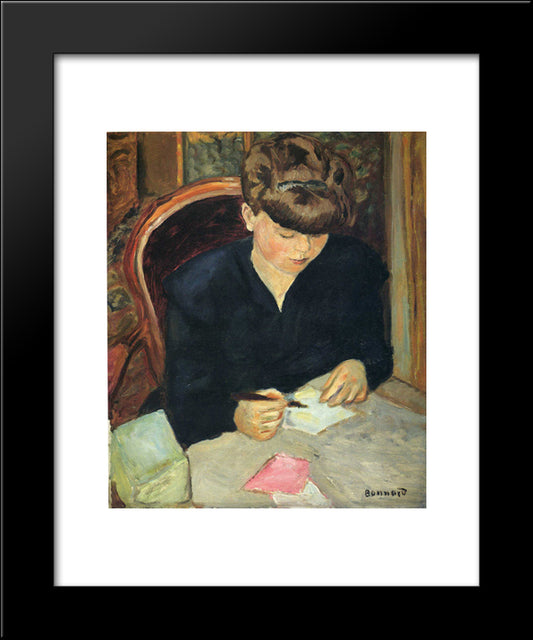 The Letter 20x24 Black Modern Wood Framed Art Print Poster by Bonnard, Pierre