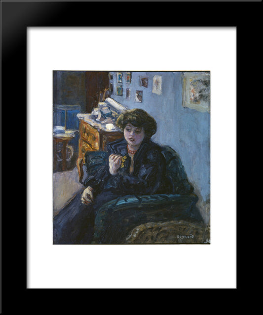 Young Womwn In An Interior 20x24 Black Modern Wood Framed Art Print Poster by Bonnard, Pierre