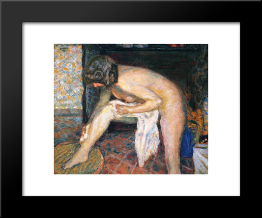 Woman Leaning 20x24 Black Modern Wood Framed Art Print Poster by Bonnard, Pierre