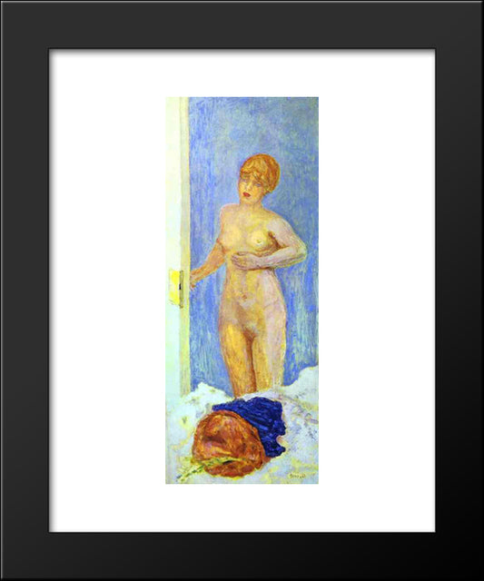 Nude And Fur Hat 20x24 Black Modern Wood Framed Art Print Poster by Bonnard, Pierre