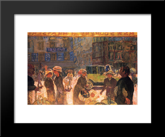 La Place Clichy 20x24 Black Modern Wood Framed Art Print Poster by Bonnard, Pierre