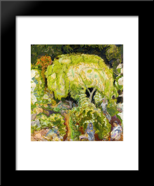 Landscape With Three Figures And Willow 20x24 Black Modern Wood Framed Art Print Poster by Bonnard, Pierre