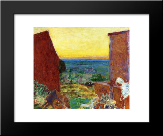 Landscape, Sunset 20x24 Black Modern Wood Framed Art Print Poster by Bonnard, Pierre