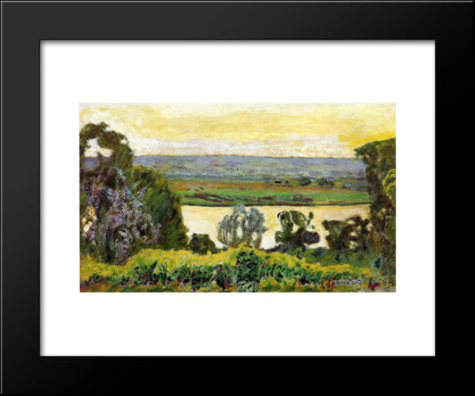 Landscape At Vernon 20x24 Black Modern Wood Framed Art Print Poster by Bonnard, Pierre