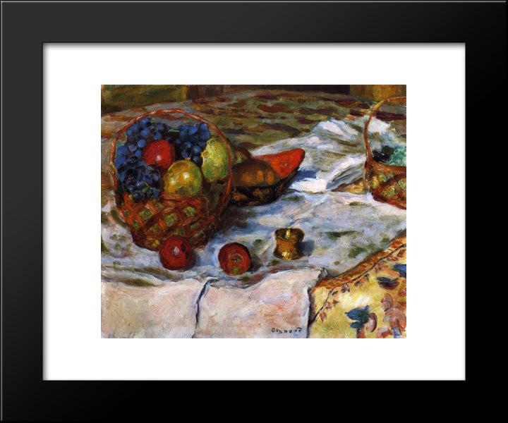 Still Life With Earthenware Dish 20x24 Black Modern Wood Framed Art Print Poster by Bonnard, Pierre