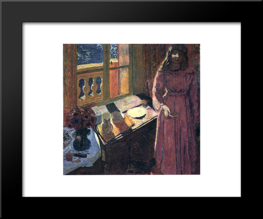 The Bowl Of Milk 20x24 Black Modern Wood Framed Art Print Poster by Bonnard, Pierre