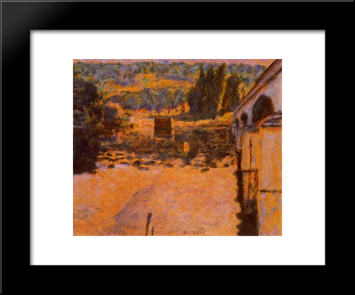 The Pont De Vernon 20x24 Black Modern Wood Framed Art Print Poster by Bonnard, Pierre