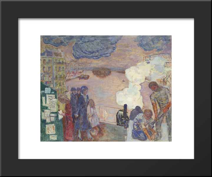 Workers 20x24 Black Modern Wood Framed Art Print Poster by Bonnard, Pierre