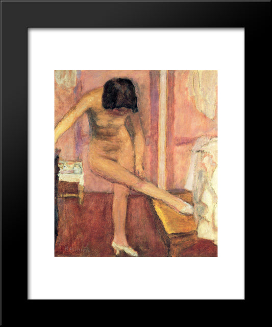 Nude Bending Down 20x24 Black Modern Wood Framed Art Print Poster by Bonnard, Pierre