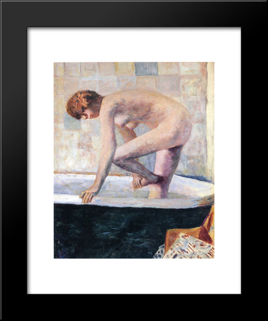 Nude Washing Feet In A Bathtub 20x24 Black Modern Wood Framed Art Print Poster by Bonnard, Pierre